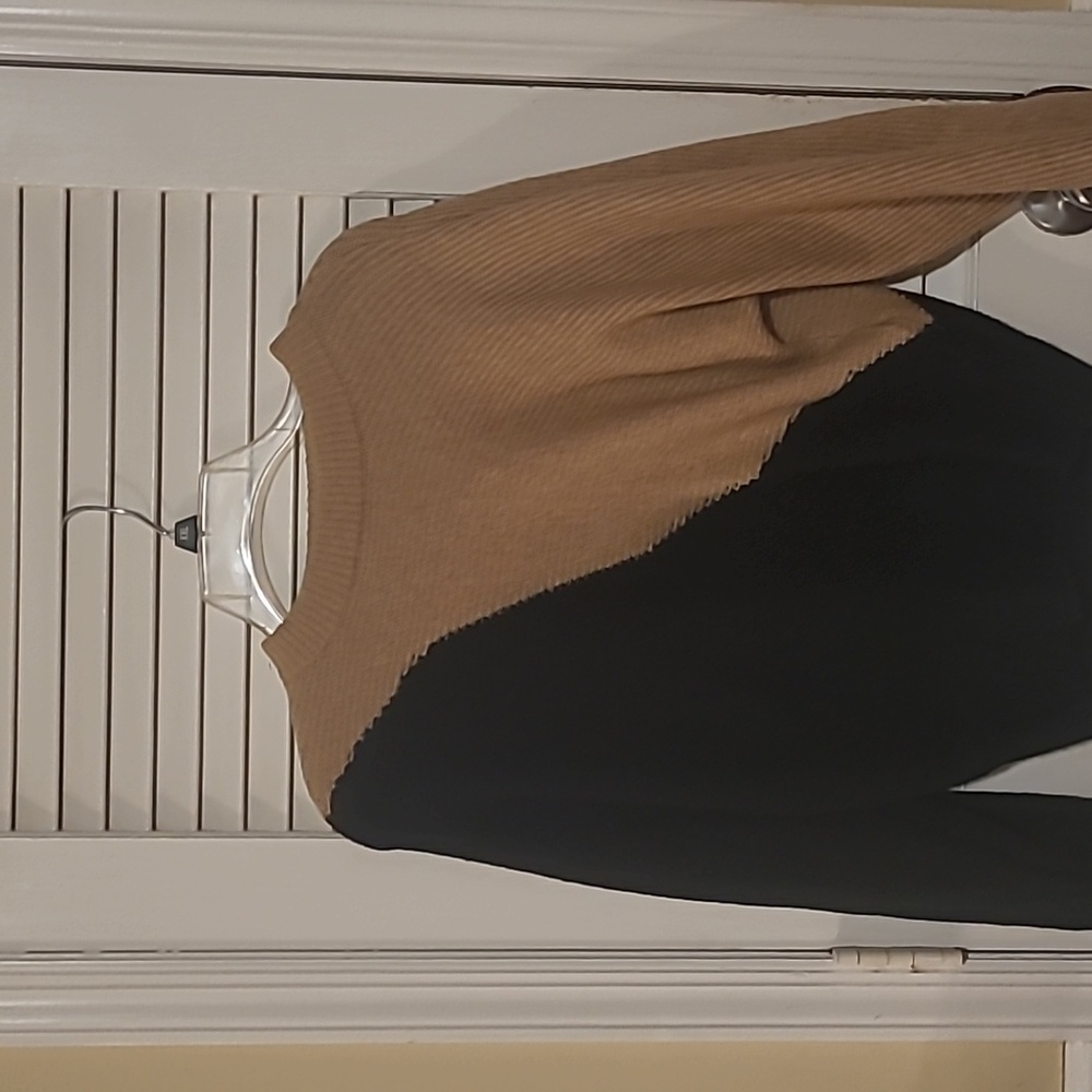 Ribbed sweater black/tan